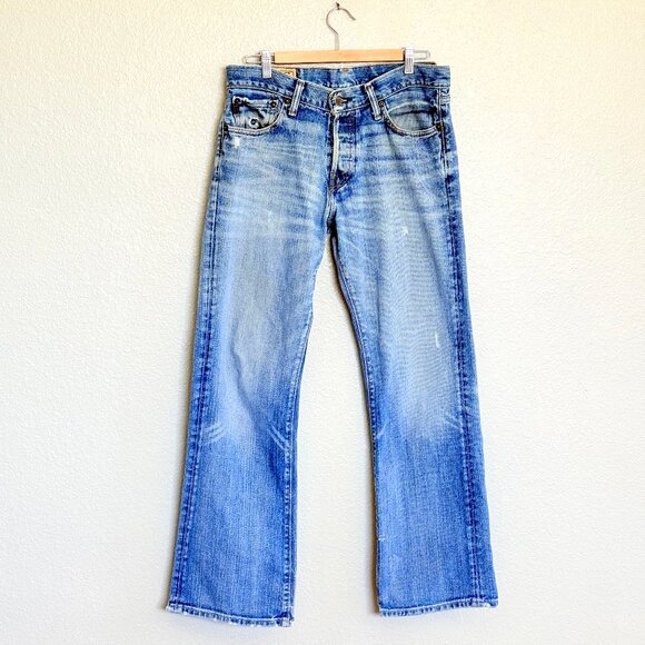 VTG Y2K Heavy Ounce Men's Relaxed Straight Leg Button Fly Jeans Size 32/32 - Picture 1 of 15